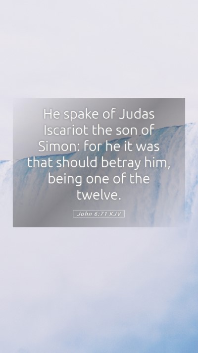 Picture 05 - John 6:71 KJV Mobile Phone Wallpaper - He spake of Judas Iscariot the son of Simon: for - Mobile Bible Verse Wallpaper