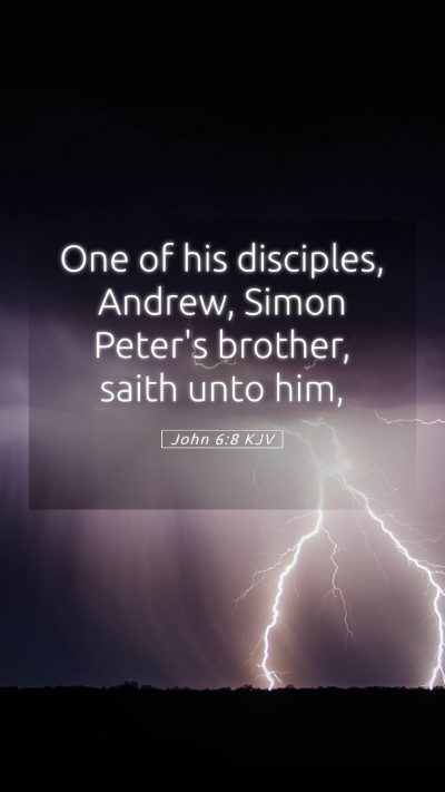 Picture 05 - John 6:8 KJV Mobile Phone Wallpaper - One of his disciples, Andrew, Simon Peter's - Mobile Bible Verse Wallpaper