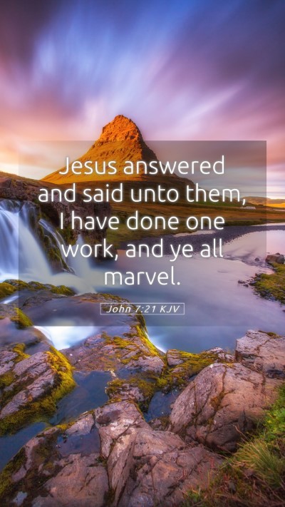 Picture 05 - John 7:21 KJV Mobile Phone Wallpaper - Jesus answered and said unto them, I have done - Mobile Bible Verse Wallpaper