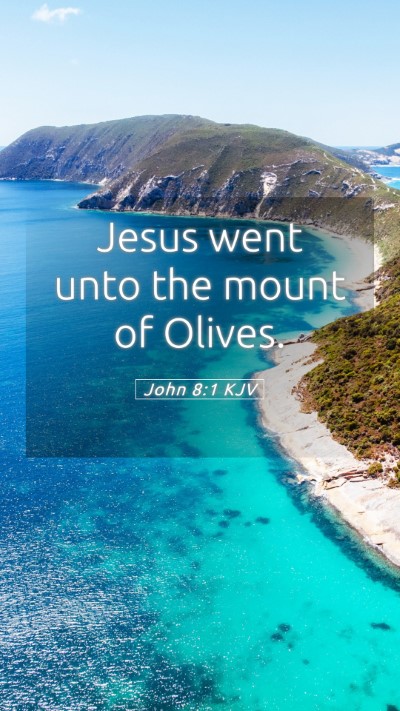 Picture 05 - John 8:1 KJV Mobile Phone Wallpaper - Jesus went unto the mount of - Mobile Bible Verse Wallpaper