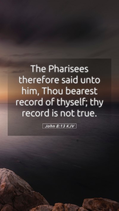 Picture 05 - John 8:13 KJV Mobile Phone Wallpaper - The Pharisees therefore said unto him, Thou - Mobile Bible Verse Wallpaper