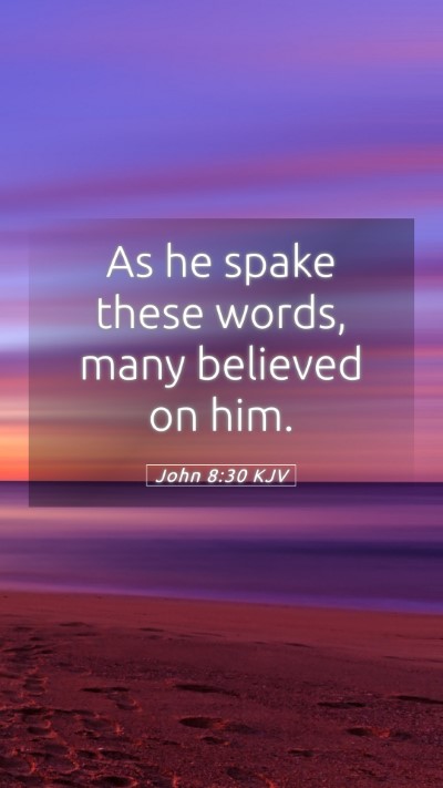 Picture 05 - John 8:30 KJV Mobile Phone Wallpaper - As he spake these words, many believed on - Mobile Bible Verse Wallpaper