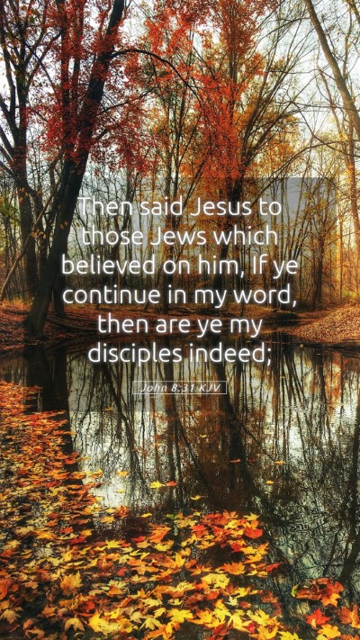 Picture 05 - John 8:31 KJV Mobile Phone Wallpaper - Then said Jesus to those Jews which believed on - Mobile Bible Verse Wallpaper