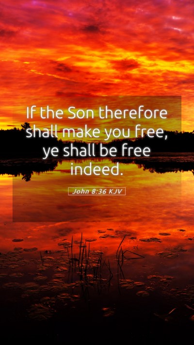 Picture 05 - John 8:36 KJV Mobile Phone Wallpaper - If the Son therefore shall make you free, ye - Mobile Bible Verse Wallpaper