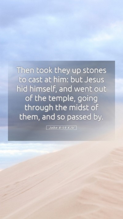Picture 05 - John 8:59 KJV Mobile Phone Wallpaper - Then took they up stones to cast at him: but - Mobile Bible Verse Wallpaper