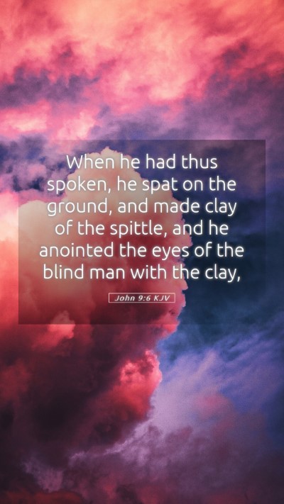 Picture 05 - John 9:6 KJV Mobile Phone Wallpaper - When he had thus spoken, he spat on the ground, - Mobile Bible Verse Wallpaper