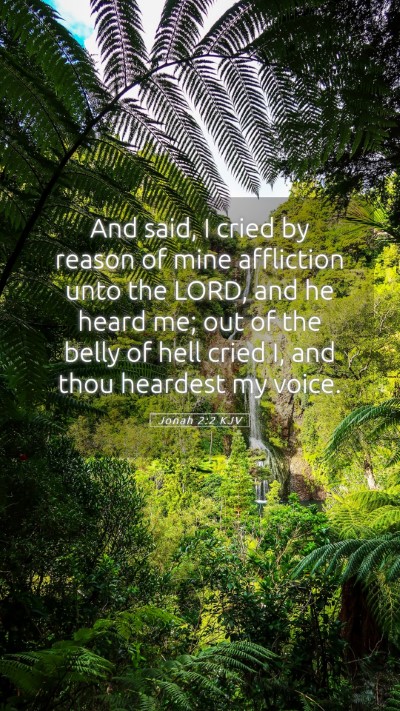 Picture 05 - Jonah 2:2 KJV Mobile Phone Wallpaper - And said, I cried by reason of mine affliction - Mobile Bible Verse Wallpaper