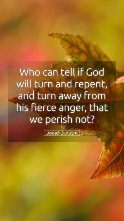 Picture 05 - Jonah 3:9 KJV Mobile Phone Wallpaper - Who can tell if God will turn and repent, and - Mobile Bible Verse Wallpaper