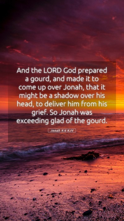 Picture 05 - Jonah 4:6 KJV Mobile Phone Wallpaper - And the LORD God prepared a gourd, and made it to - Mobile Bible Verse Wallpaper