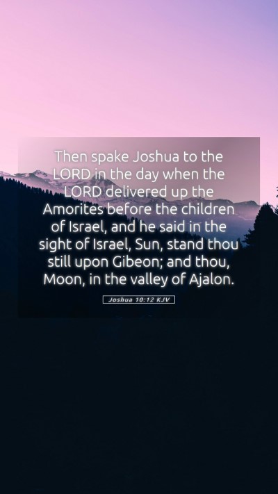 Picture 05 - Joshua 10:12 KJV Mobile Phone Wallpaper - Then spake Joshua to the LORD in the day when the - Mobile Bible Verse Wallpaper