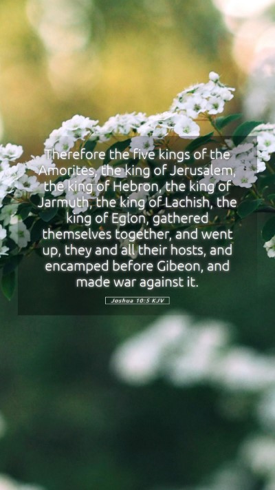 Picture 05 - Joshua 10:5 KJV Mobile Phone Wallpaper - Therefore the five kings of the Amorites, the - Mobile Bible Verse Wallpaper