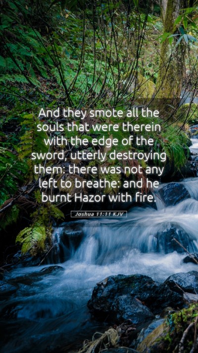 Picture 05 - Joshua 11:11 KJV Mobile Phone Wallpaper - And they smote all the souls that were therein - Mobile Bible Verse Wallpaper