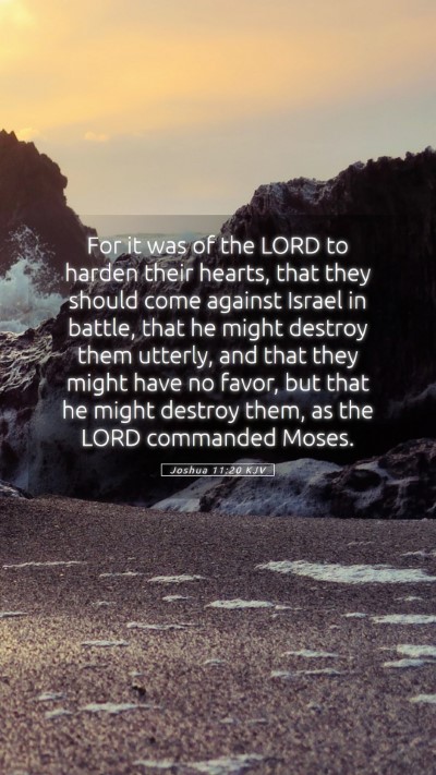 Picture 05 - Joshua 11:20 KJV Mobile Phone Wallpaper - For it was of the LORD to harden their hearts, - Mobile Bible Verse Wallpaper