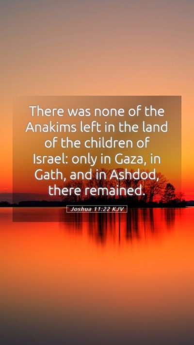 Picture 05 - Joshua 11:22 KJV Mobile Phone Wallpaper - There was none of the Anakims left in the land of - Mobile Bible Verse Wallpaper