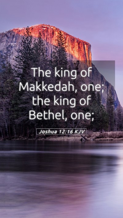 Picture 05 - Joshua 12:16 KJV Mobile Phone Wallpaper - The king of Makkedah, one; the king of Bethel, - Mobile Bible Verse Wallpaper