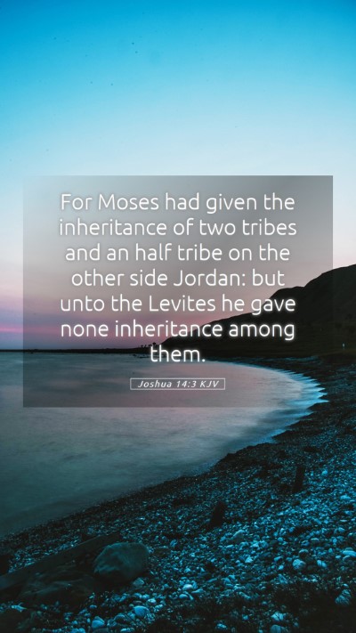 Picture 05 - Joshua 14:3 KJV Mobile Phone Wallpaper - For Moses had given the inheritance of two tribes - Mobile Bible Verse Wallpaper