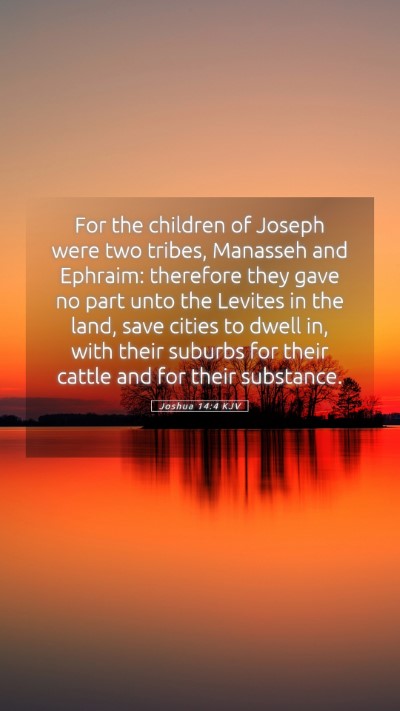 Picture 05 - Joshua 14:4 KJV Mobile Phone Wallpaper - For the children of Joseph were two tribes, - Mobile Bible Verse Wallpaper