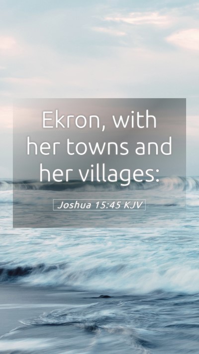 Picture 05 - Joshua 15:45 KJV Mobile Phone Wallpaper - Ekron, with her towns and her - Mobile Bible Verse Wallpaper