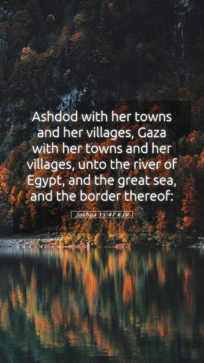 Picture 05 - Joshua 15:47 KJV Mobile Phone Wallpaper - Ashdod with her towns and her villages, Gaza with - Mobile Bible Verse Wallpaper
