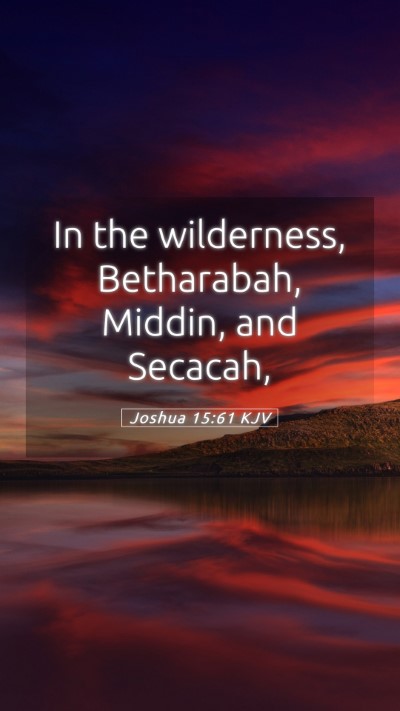 Picture 05 - Joshua 15:61 KJV Mobile Phone Wallpaper - In the wilderness, Betharabah, Middin, and - Mobile Bible Verse Wallpaper