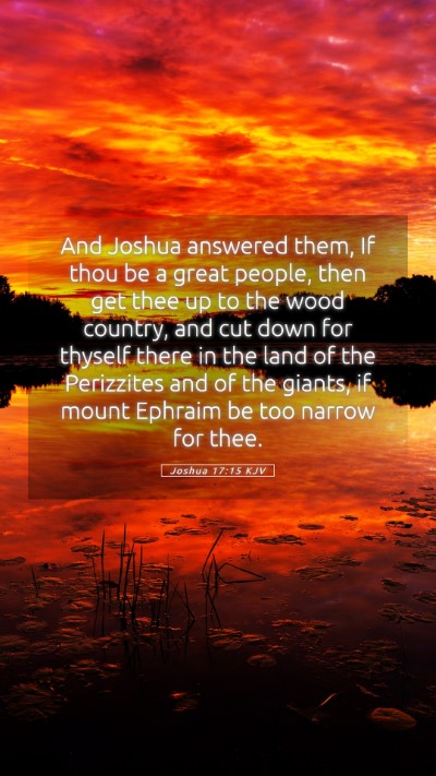 Picture 05 - Joshua 17:15 KJV Mobile Phone Wallpaper - And Joshua answered them, If thou be a great - Mobile Bible Verse Wallpaper
