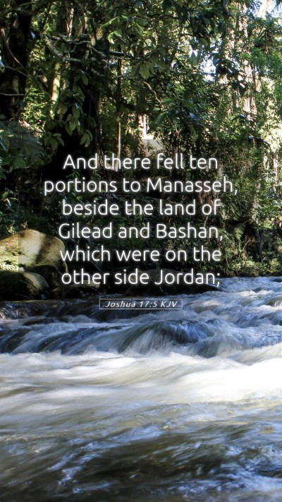 Picture 05 - Joshua 17:5 KJV Mobile Phone Wallpaper - And there fell ten portions to Manasseh, beside - Mobile Bible Verse Wallpaper