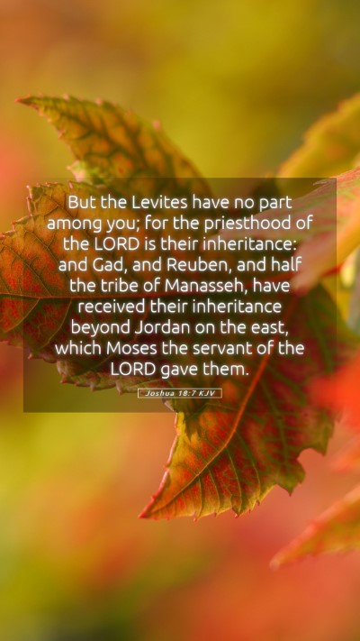 Picture 05 - Joshua 18:7 KJV Mobile Phone Wallpaper - But the Levites have no part among you; for the - Mobile Bible Verse Wallpaper