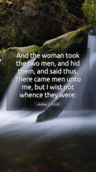 Picture 05 - Joshua 2:4 KJV Mobile Phone Wallpaper - And the woman took the two men, and hid them, and - Mobile Bible Verse Wallpaper