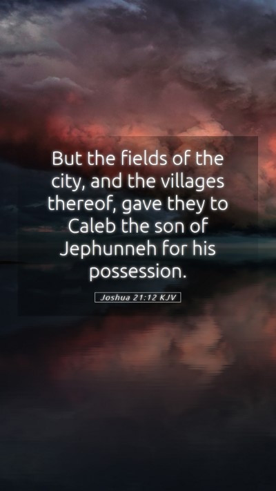 Picture 05 - Joshua 21:12 KJV Mobile Phone Wallpaper - But the fields of the city, and the villages - Mobile Bible Verse Wallpaper