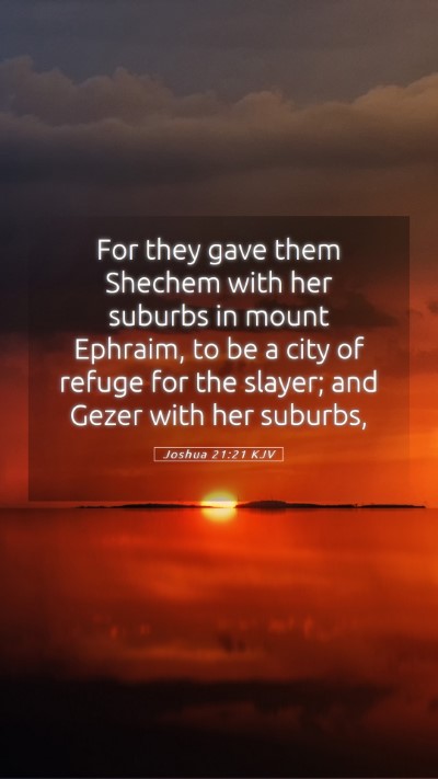 Picture 05 - Joshua 21:21 KJV Mobile Phone Wallpaper - For they gave them Shechem with her suburbs in - Mobile Bible Verse Wallpaper