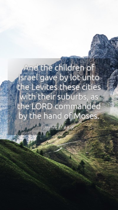 Picture 05 - Joshua 21:8 KJV Mobile Phone Wallpaper - And the children of Israel gave by lot unto the - Mobile Bible Verse Wallpaper