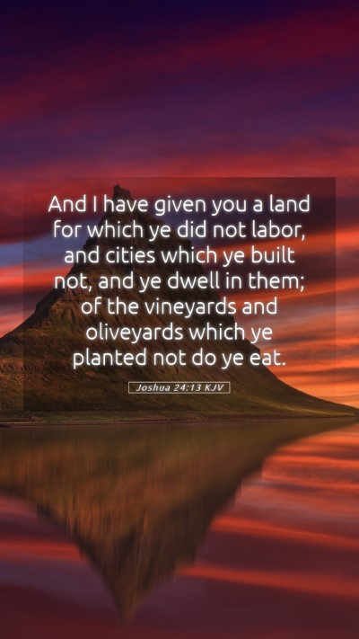 Picture 05 - Joshua 24:13 KJV Mobile Phone Wallpaper - And I have given you a land for which ye did not - Mobile Bible Verse Wallpaper