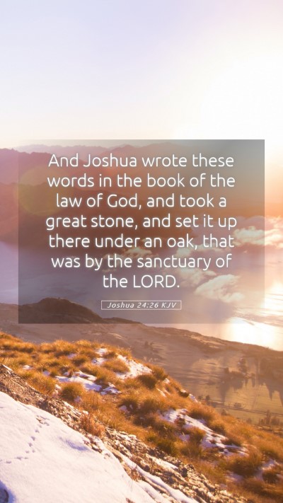 Picture 05 - Joshua 24:26 KJV Mobile Phone Wallpaper - And Joshua wrote these words in the book of the - Mobile Bible Verse Wallpaper