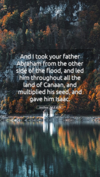 Picture 05 - Joshua 24:3 KJV Mobile Phone Wallpaper - And I took your father Abraham from the other - Mobile Bible Verse Wallpaper