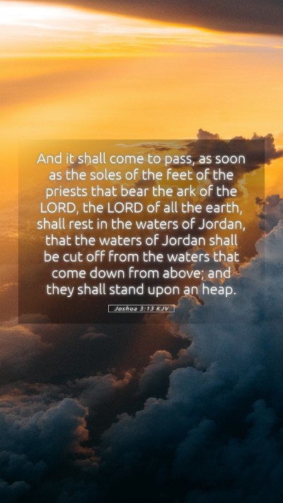 Picture 05 - Joshua 3:13 KJV Mobile Phone Wallpaper - And it shall come to pass, as soon as the soles - Mobile Bible Verse Wallpaper