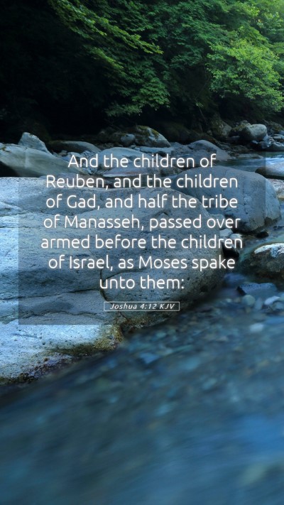 Picture 05 - Joshua 4:12 KJV Mobile Phone Wallpaper - And the children of Reuben, and the children of - Mobile Bible Verse Wallpaper