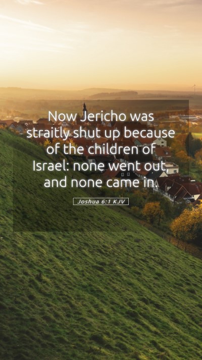 Picture 05 - Joshua 6:1 KJV Mobile Phone Wallpaper - Now Jericho was straitly shut up because of the - Mobile Bible Verse Wallpaper