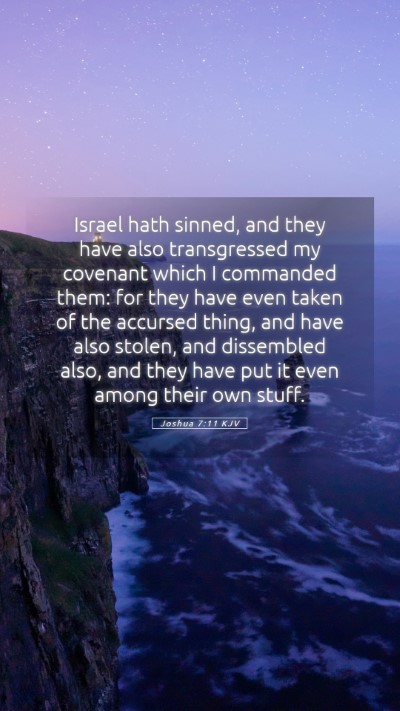 Picture 05 - Joshua 7:11 KJV Mobile Phone Wallpaper - Israel hath sinned, and they have also - Mobile Bible Verse Wallpaper