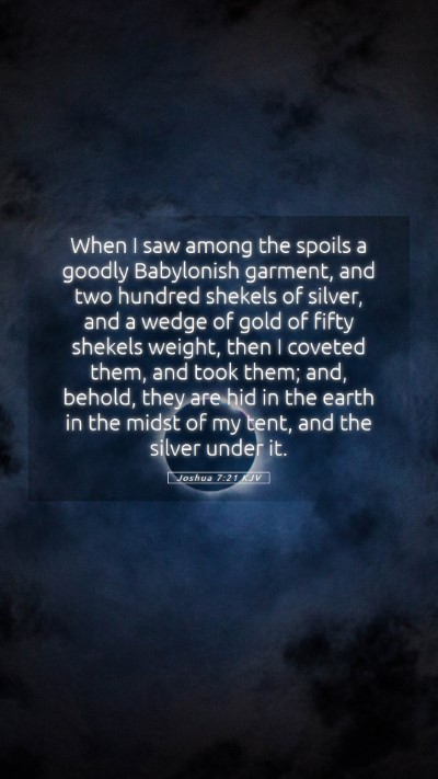 Picture 05 - Joshua 7:21 KJV Mobile Phone Wallpaper - When I saw among the spoils a goodly Babylonish - Mobile Bible Verse Wallpaper