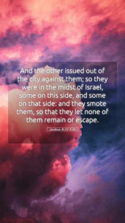 Picture 05 - Joshua 8:22 KJV Mobile Phone Wallpaper - And the other issued out of the city against - Mobile Bible Verse Wallpaper