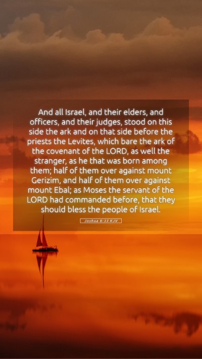 Picture 05 - Joshua 8:33 KJV Mobile Phone Wallpaper - And all Israel, and their elders, and officers, - Mobile Bible Verse Wallpaper