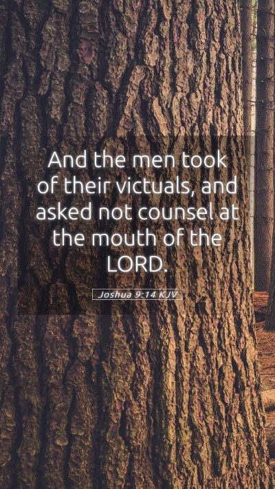 Picture 05 - Joshua 9:14 KJV Mobile Phone Wallpaper - And the men took of their victuals, and asked not - Mobile Bible Verse Wallpaper