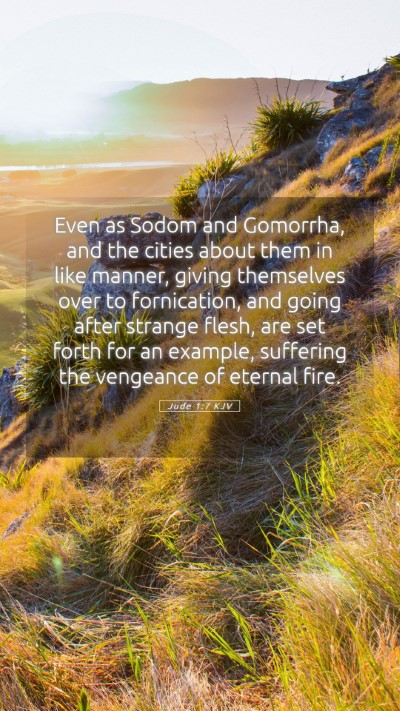 Picture 05 - Jude 1:7 KJV Mobile Phone Wallpaper - Even as Sodom and Gomorrha, and the cities about - Mobile Bible Verse Wallpaper
