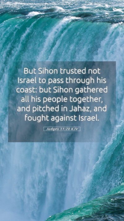 Picture 05 - Judges 11:20 KJV Mobile Phone Wallpaper - But Sihon trusted not Israel to pass through his - Mobile Bible Verse Wallpaper