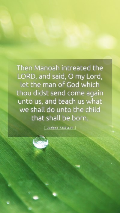 Picture 05 - Judges 13:8 KJV Mobile Phone Wallpaper - Then Manoah intreated the LORD, and said, O my - Mobile Bible Verse Wallpaper