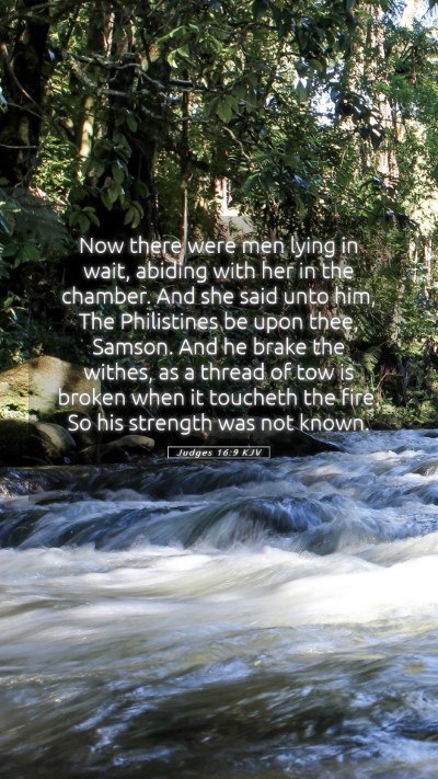 Picture 05 - Judges 16:9 KJV Mobile Phone Wallpaper - Now there were men lying in wait, abiding with - Mobile Bible Verse Wallpaper
