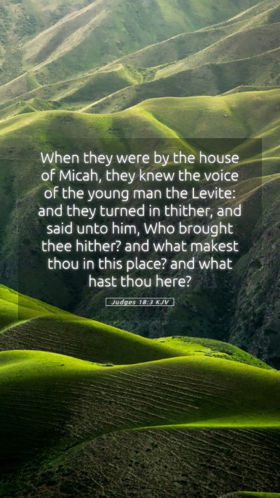 Picture 05 - Judges 18:3 KJV Mobile Phone Wallpaper - When they were by the house of Micah, they knew - Mobile Bible Verse Wallpaper