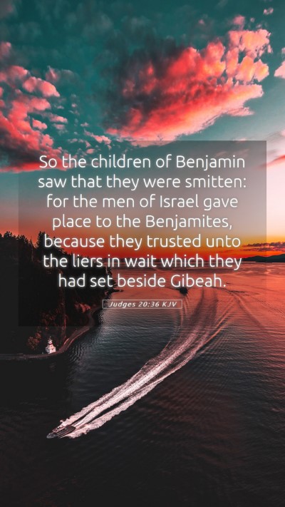 Picture 05 - Judges 20:36 KJV Mobile Phone Wallpaper - So the children of Benjamin saw that they were - Mobile Bible Verse Wallpaper