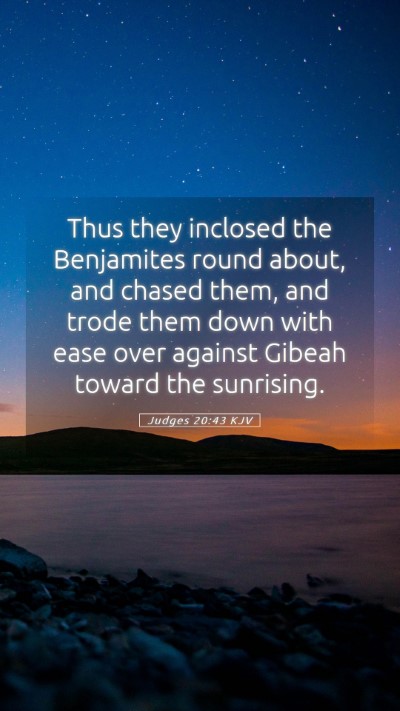 Picture 05 - Judges 20:43 KJV Mobile Phone Wallpaper - Thus they inclosed the Benjamites round about, - Mobile Bible Verse Wallpaper
