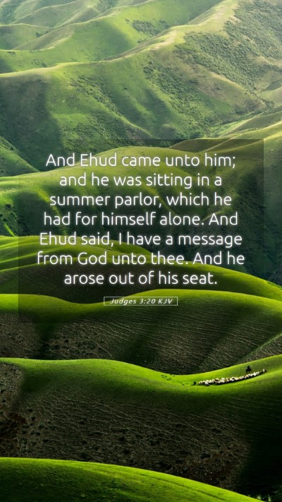 Picture 05 - Judges 3:20 KJV Mobile Phone Wallpaper - And Ehud came unto him; and he was sitting in a - Mobile Bible Verse Wallpaper
